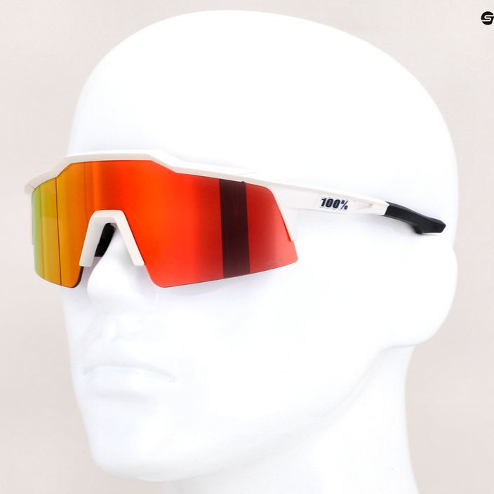 100% Speedcraft Sl Multilayer Mirror Lens soft tact off white/hiper red occhiali da sole 9