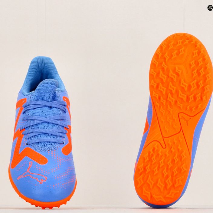 PUMA Future Play TT scarpe da calcio per bambini blu glimmer/puma bianco/ultra arancione 11