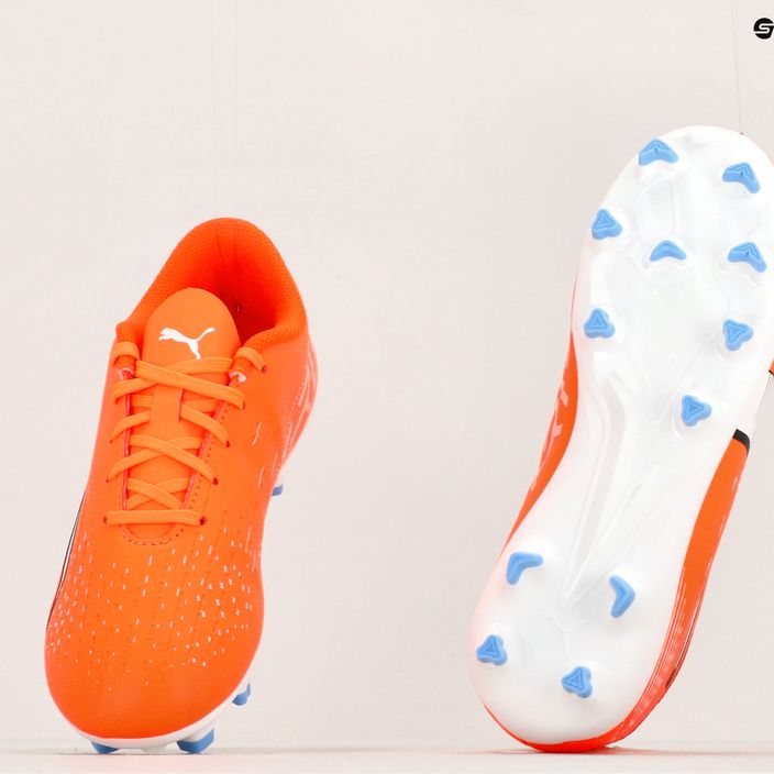 PUMA Ultra Play FG/AG ultra arancione/puma bianco/blu glimmer scarpe da calcio per bambini 11