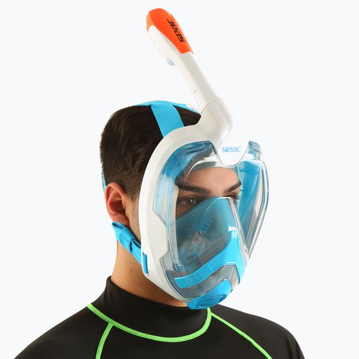 Maschera integrale SEAC Magica bianco/arancione per lo snorkeling 8