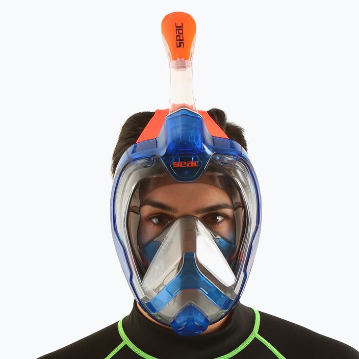 Maschera integrale SEAC Magica blu/arancione per lo snorkeling 7