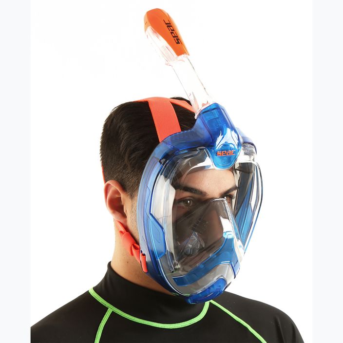 Maschera integrale SEAC Magica blu/arancione per lo snorkeling 8