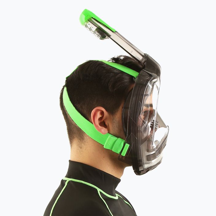 Maschera integrale SEAC Magica grigio chiaro/verde lime per lo snorkeling 9