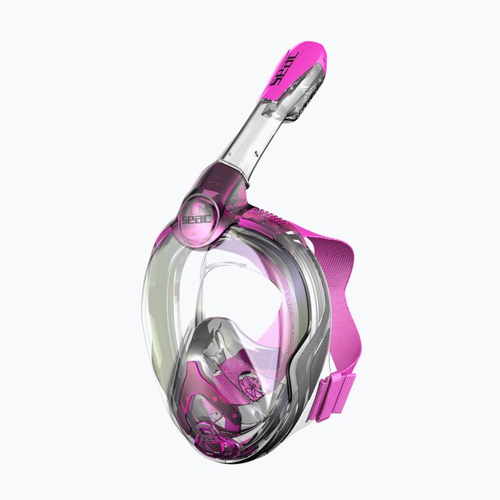 SEAC Magica maschera integrale per bambini in silicone nero/rosa per lo snorkeling