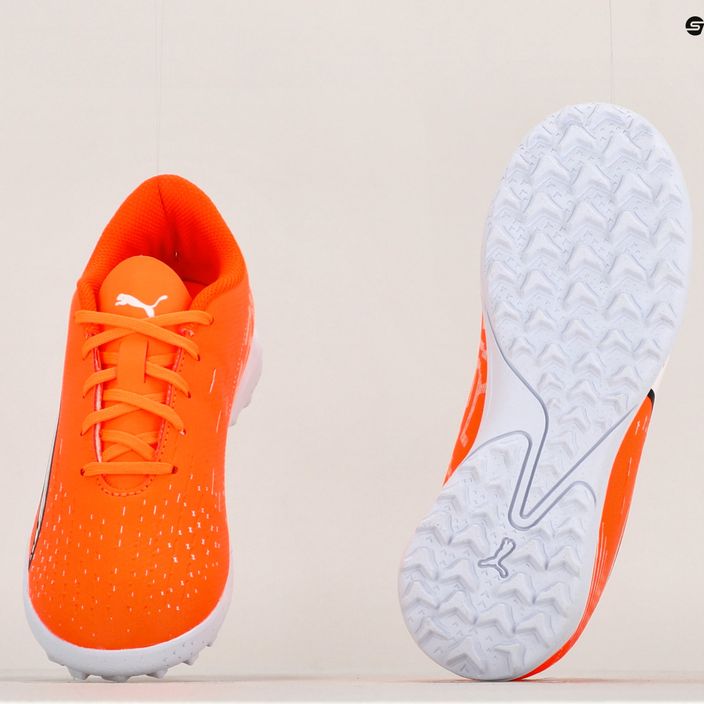 PUMA Ultra Play TT scarpe da calcio per bambini ultra arancione/puma bianco/blu glimmer 12
