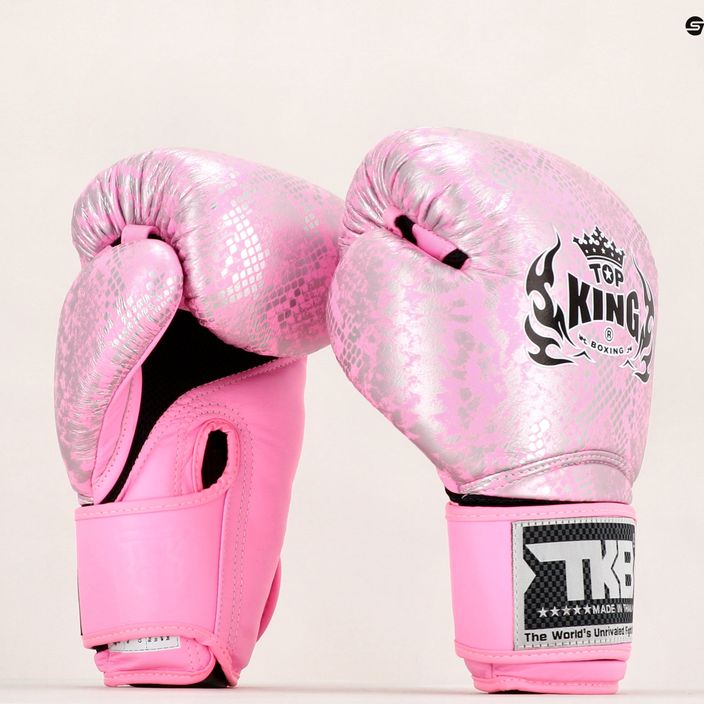 Guantoni da boxe Top King Muay Thai Super Star Air rosa/argento 10