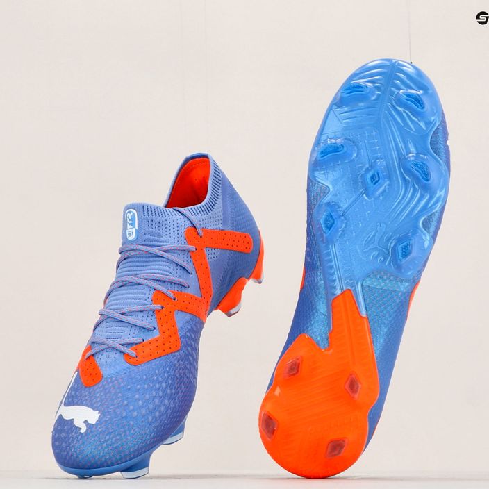 Scarpe da calcio da uomo PUMA Future Ultimate Low FG/AG blu glimmer/puma bianco/ultra arancione 11