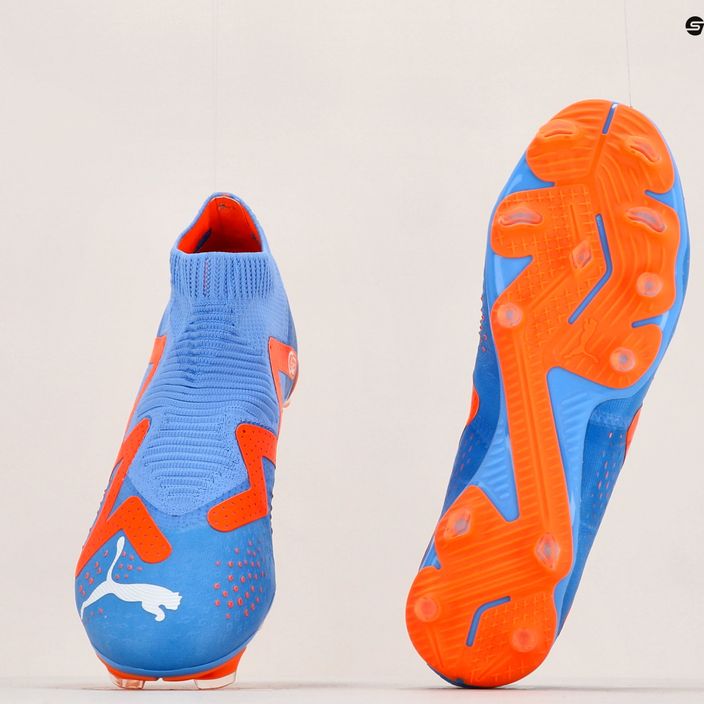 PUMA Future Match+ LL FG/AG blu glimmer/puma bianco/ultra orange scarpe da calcio da uomo 11