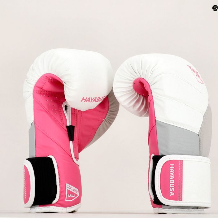 Guanti da boxe Hayabusa T3 bianco/rosa 14