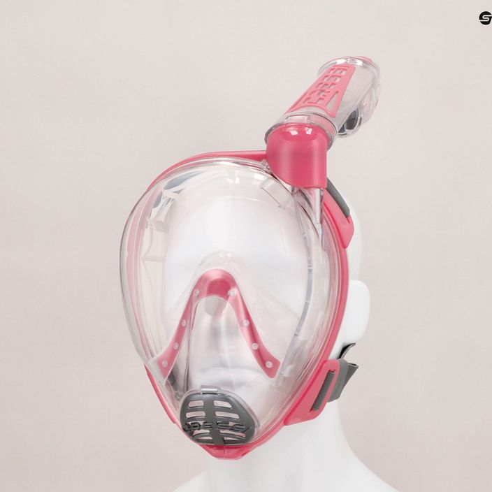 Maschera da snorkeling Cressi Duke Dry Full Face chiara/rosa 5