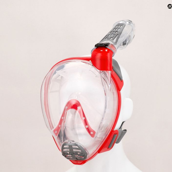 Maschera da snorkeling Cressi Duke Dry Full Face trasparente/rossa 5