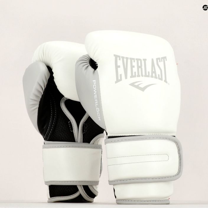 Everlast Powerlock Pu guantoni da boxe uomo bianco EV2200 7
