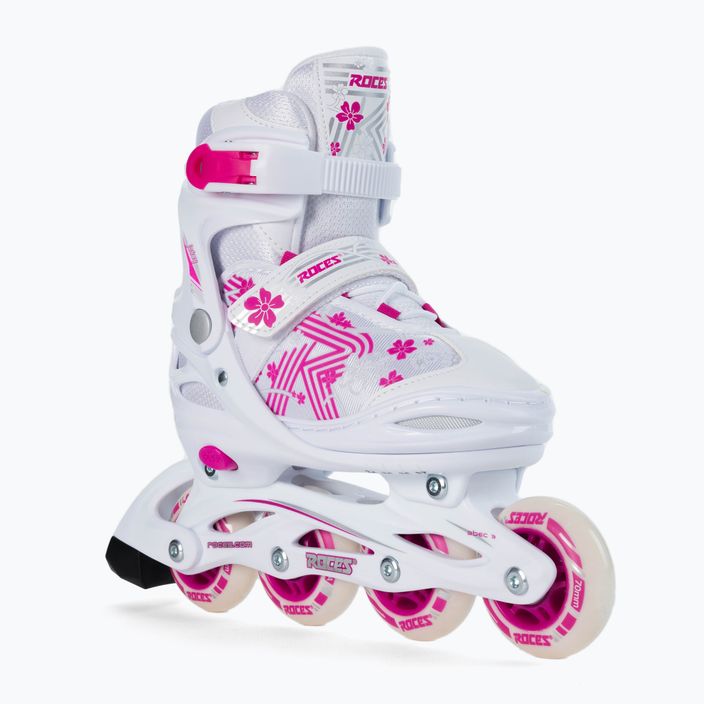 Pattini a rotelle Roces Jokey 3.0 per bambini, bianco/rosa