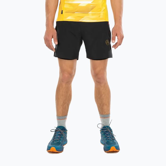Pantaloncini da corsa La Sportiva Ultra Distance Uomo 7" nero/giallo 3