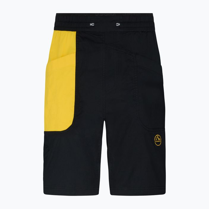 Pantaloncini da arrampicata La Sportiva da uomo Bleauser nero/giallo