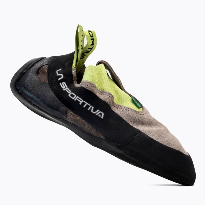 La Sportiva Cobra Eco scarpetta da arrampicata marrone falco/verde mela 2