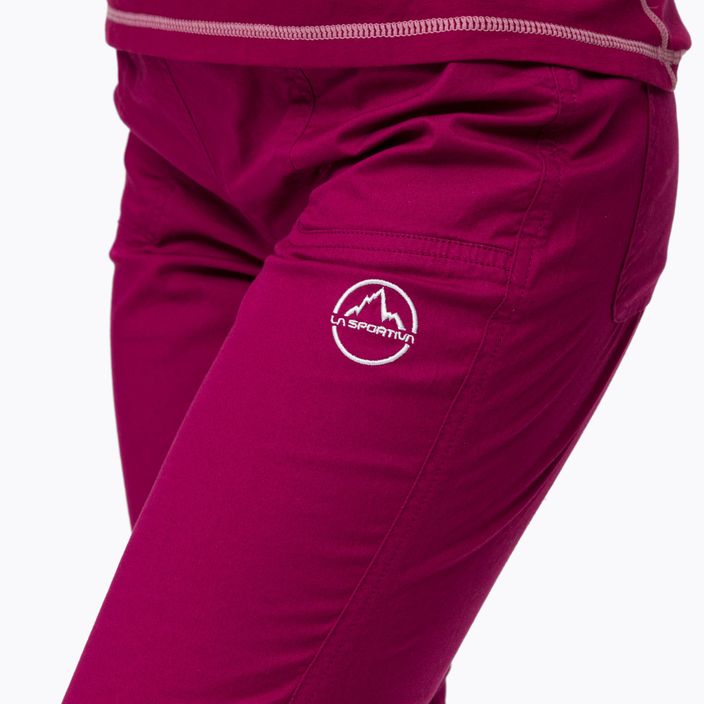 Pantaloni da arrampicata La Sportiva donna Itaca rosso prugna blush 4