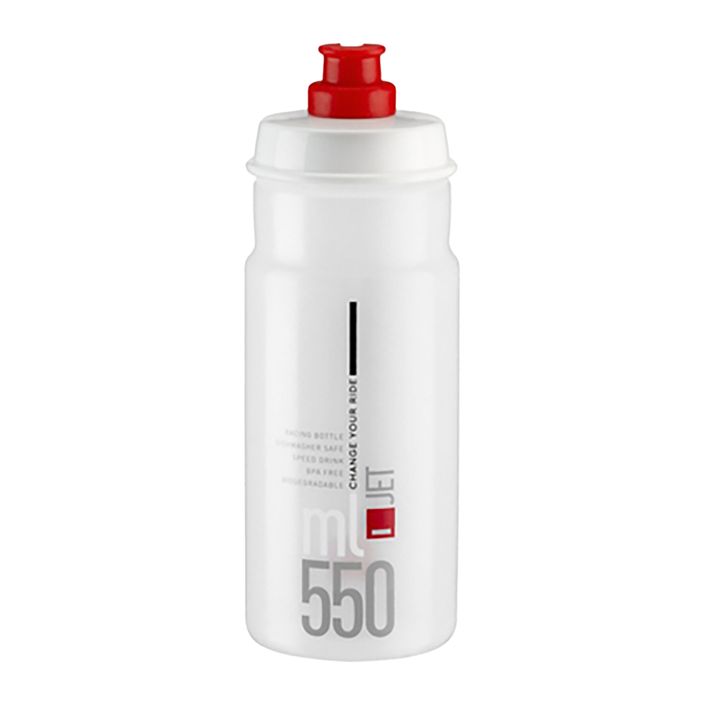 Bottiglia da bici Elite Jet 550 ml chiara/rossa con logo 2