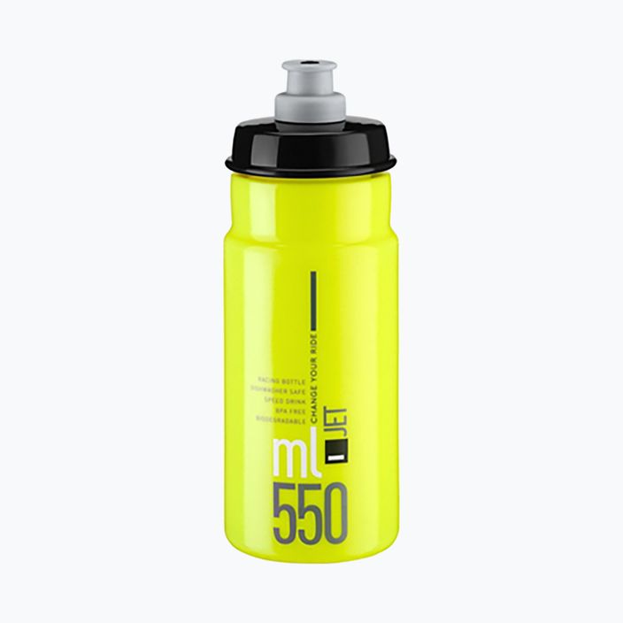 Bottiglia da bici Elite Jet 550 ml giallo fluo/nero con logo
