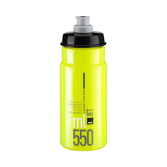 Bottiglia da bici Elite Jet 550 ml giallo fluo/nero con logo 2