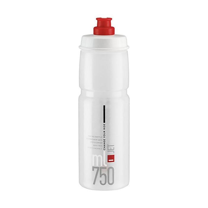 Bottiglia da ciclismo Elite Jet 750 ml chiara/rossa con logo 2