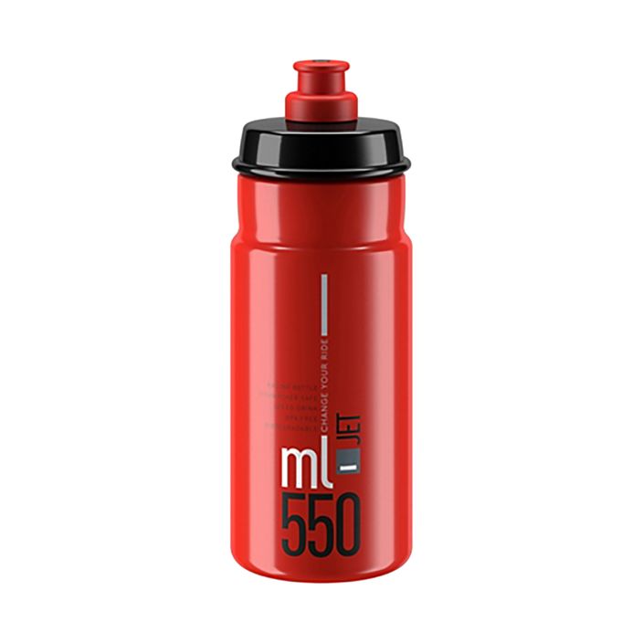 Elite Jet 550 ml bottiglia da bici con logo rosso/grigio 2