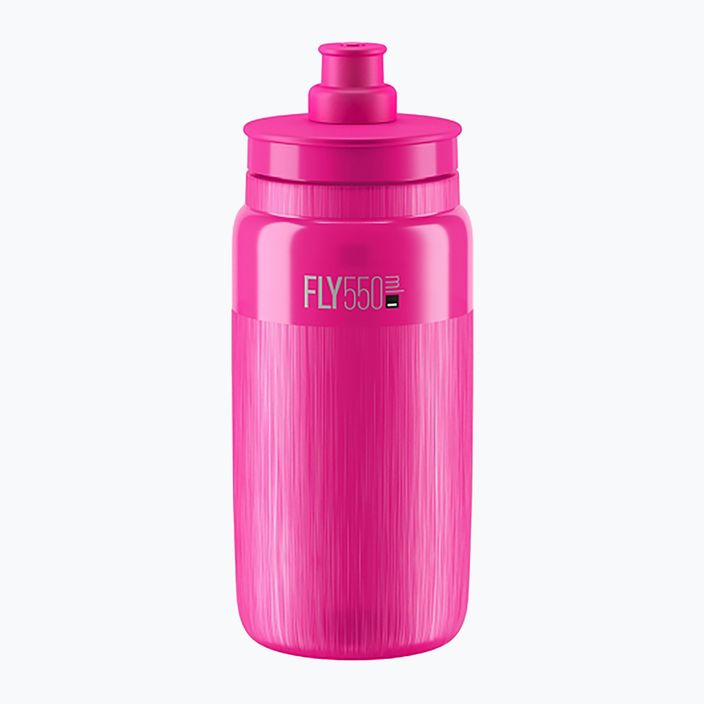 Bottiglia da bici Elite FLY Tex 550 ml trasparente/rosa fluo