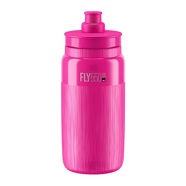 Bottiglia da bici Elite FLY Tex 550 ml trasparente/rosa fluo 2