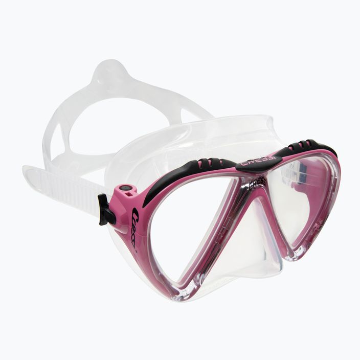 Maschera subacquea Cressi Lince trasparente/rosa