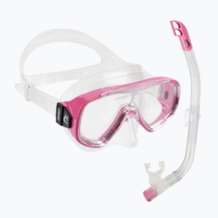 Set da snorkeling per bambini Cressi Ondina + Top trasparente/rosa