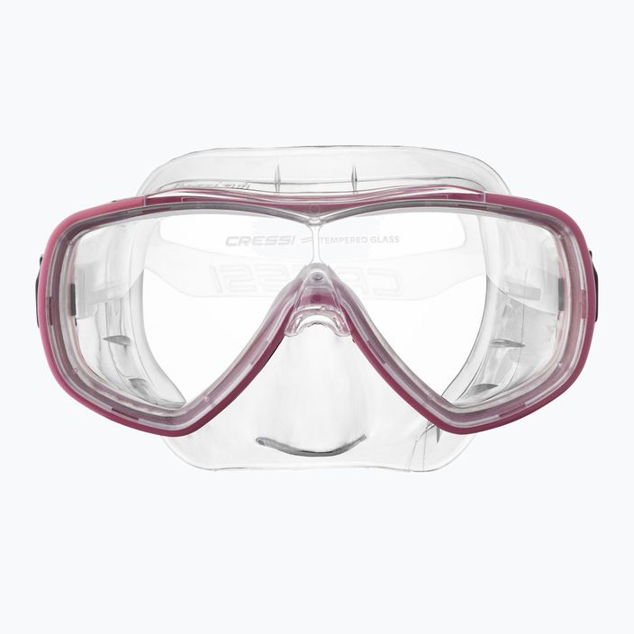 Maschera subacquea Cressi Onda trasparente/rosa 2