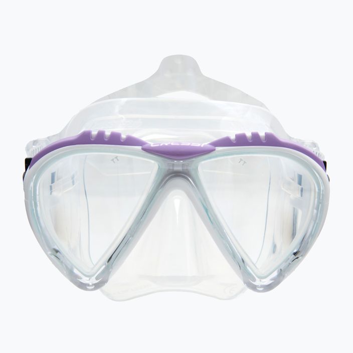 Maschera subacquea Cressi Lince trasparente/bianco/lilla 2