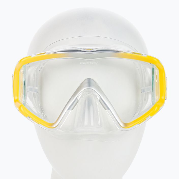 Maschera subacquea Cressi Liberty Triside SPE chiara/gialla/argento 2