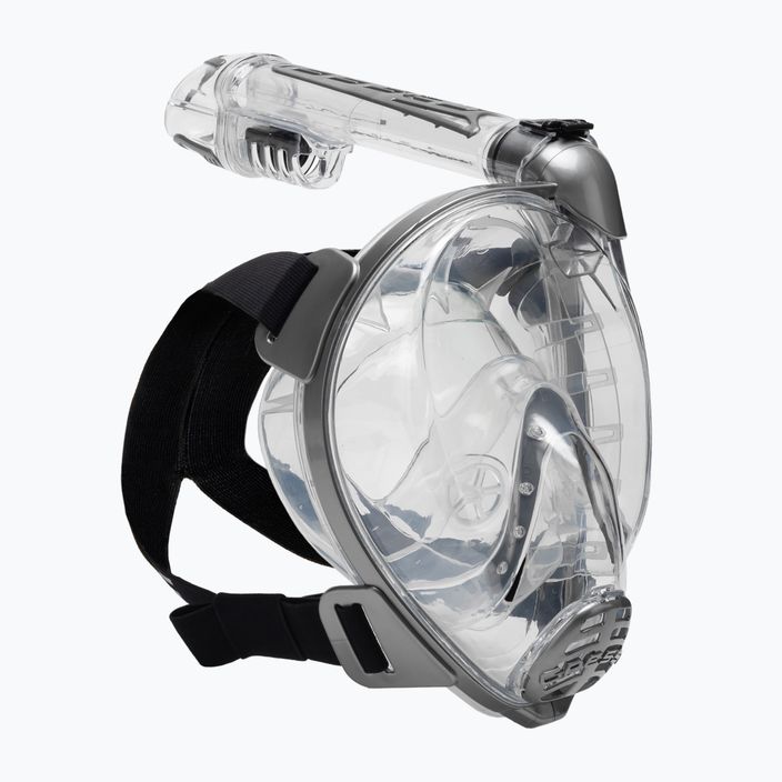 Maschera da snorkeling Cressi Duke Dry Full Face trasparente/argento