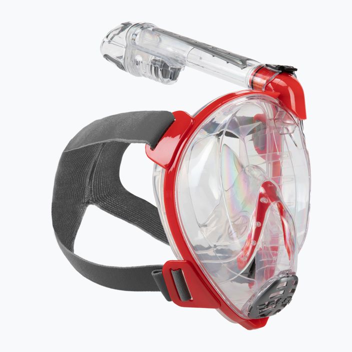Maschera da snorkeling Cressi Duke Dry Full Face trasparente/rossa
