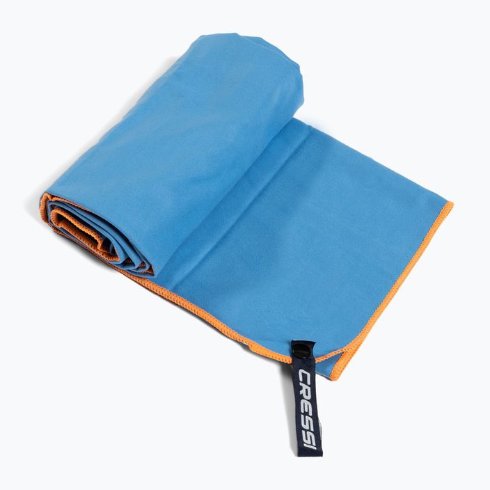 Asciugamano Cressi in microfibra ad asciugatura rapida azzurro/arancio 2