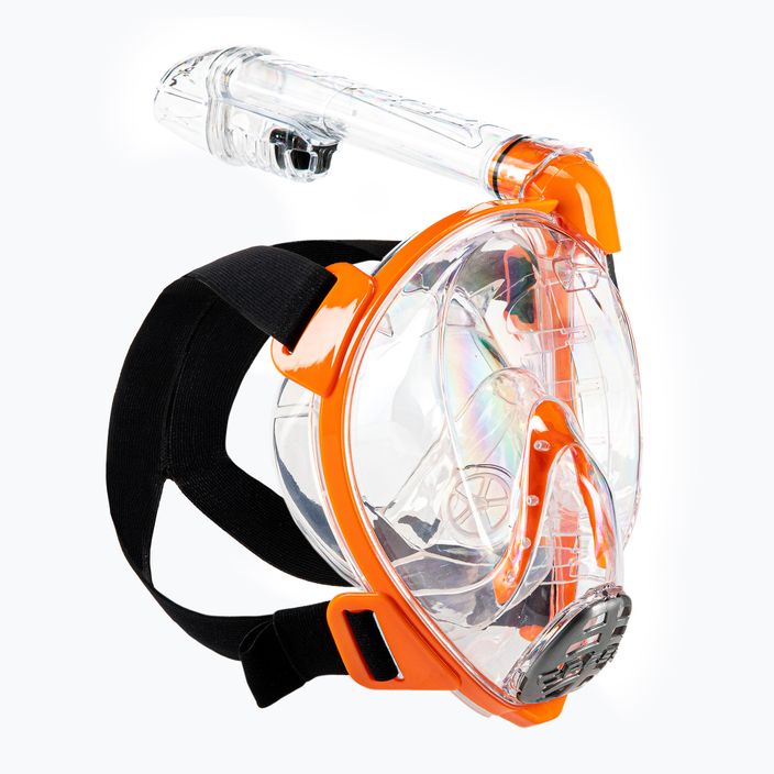 Maschera a pieno facciale per bambini per lo snorkeling Cressi Baron Full Face trasparente/arancione