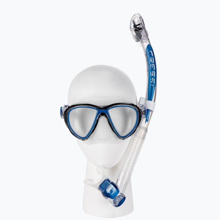 Set da snorkeling Cressi Quantum + Itaca Ultra Dry trasparente/blu