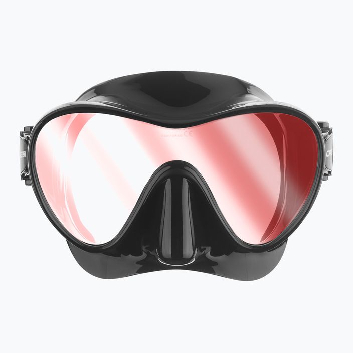 Cressi F1 maschera subacquea Ultravision lenti nere/rosse 2