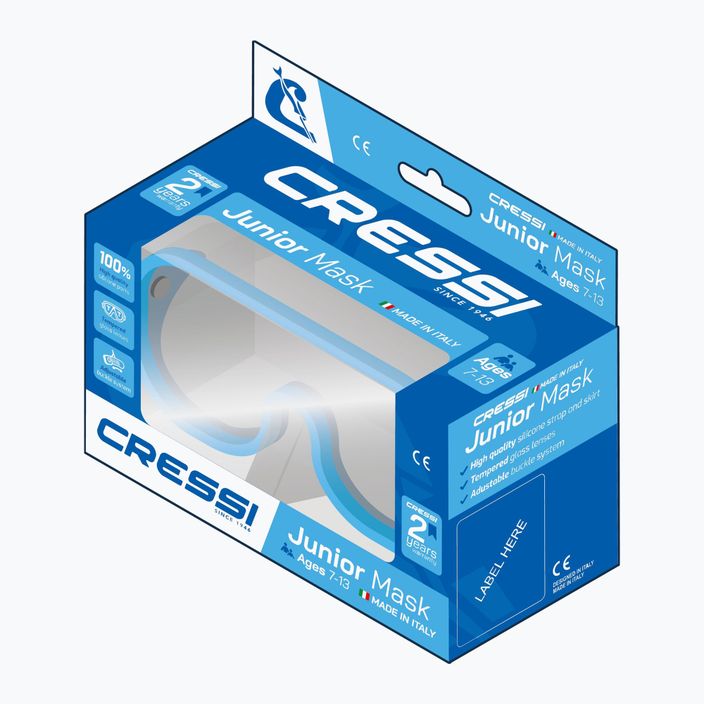 Maschera subacquea per bambini Cressi Moon azzurro/lime 5