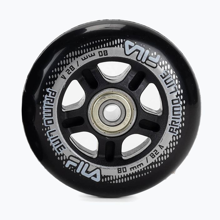 FILA Wheels ABEC 5 80mm/82A 8 pezzi ruote rollerblade nere con cuscinetti. 2