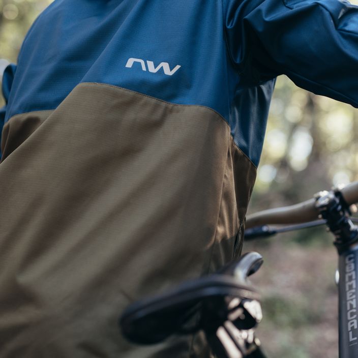Giacca da ciclismo Northwave Easy Out Softshell da uomo blu profondo/verde foresta 10