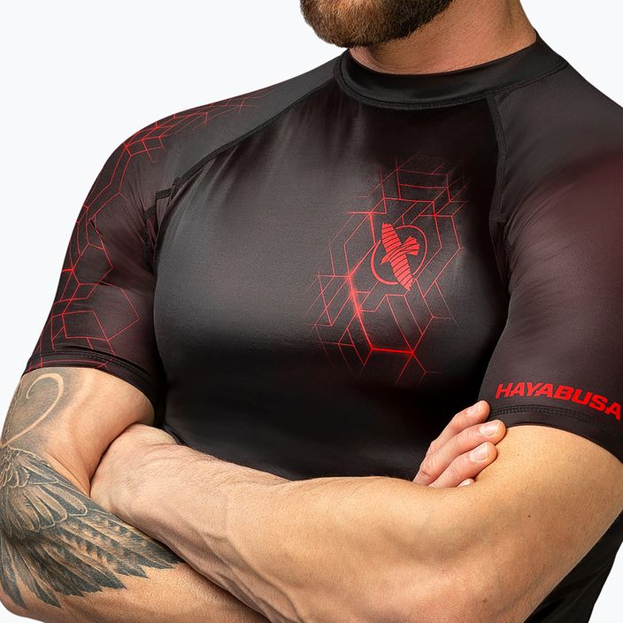 Hayabusa Geo Rashguard Uomo manica corta rosso 3