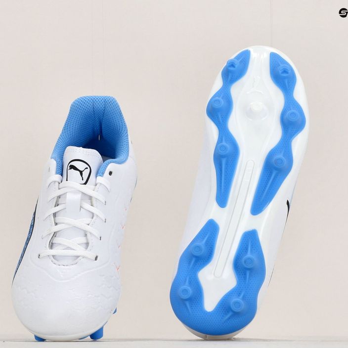 PUMA King Match FG/AG scarpe da calcio per bambini puma bianco/puma nero/blu glimmer 11