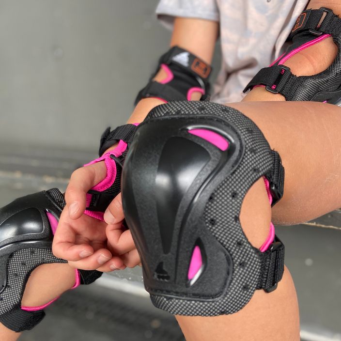 Set di protezioni per bambini Rollerblade Skate Gear Junior nero/rosa 12