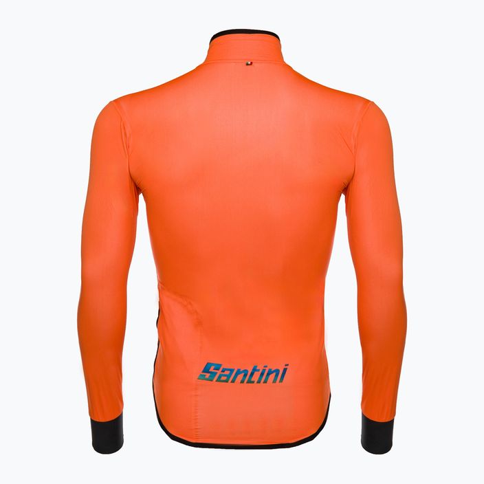 Giacca da ciclismo Santini Guard Nimbus arancio fluo da uomo 2