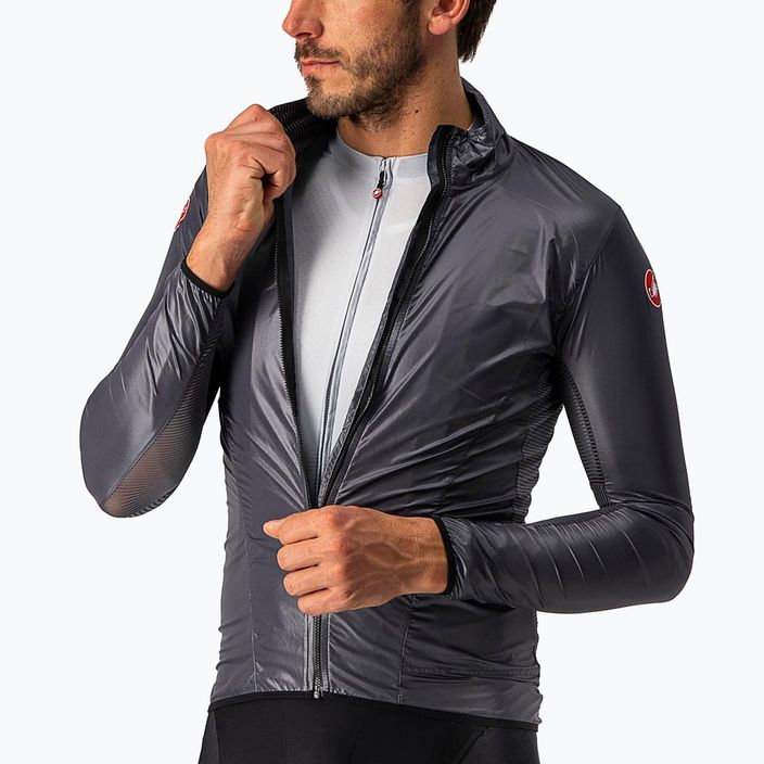 Giacca da ciclismo da uomo Castelli Aria Shell grigio scuro 3