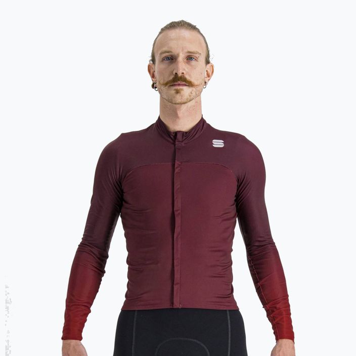 Maglia Sportful Bodyfit Pro da uomo a maniche lunghe da ciclismo rosso vino/rosso rumba 5