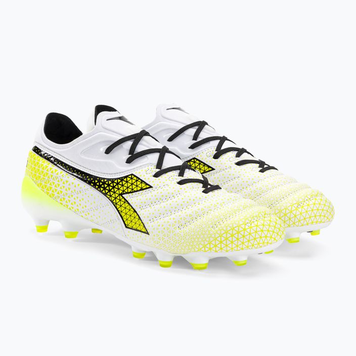 Scarpe da calcio Diadora Brasil Elite Tech GR LPX uomo bianco/nero/giallo fluo 4