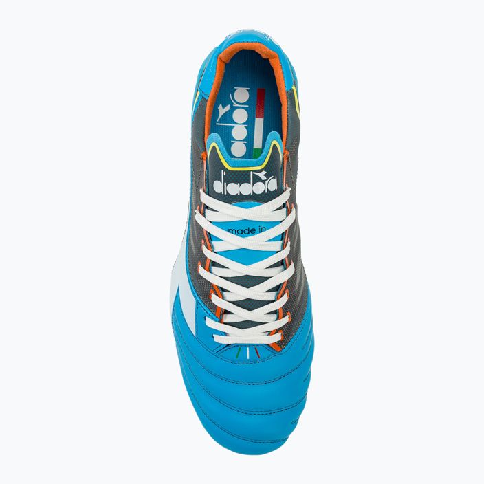Scarpe da calcio Diadora Brasil Elite Veloce GR ITA LPX uomo blu fluo/bianco/arancio 5